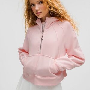 LULULEMON - Scuba Half Zip- Soft Pink Long Sleeve Sweatshirt with Hood